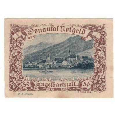 Geldschein, Österreich, Donautalnotgeld O.Ö. der Gemeinden, 50 Heller, Texte