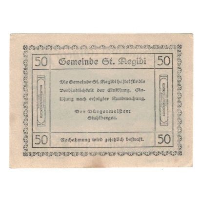 Geldschein, Österreich, Donautalnotgeld O.Ö. der Gemeinden, 50 Heller, Texte
