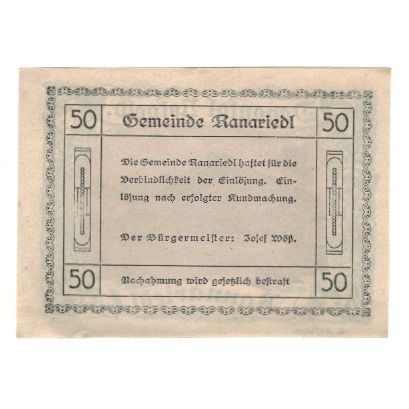 Geldschein, Österreich, Donautalnotgeld O.Ö. der Gemeinden, 50 Heller, texte