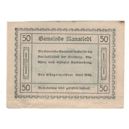 Geldschein, Österreich, Donautalnotgeld O.Ö. der Gemeinden, 50 Heller, Texte