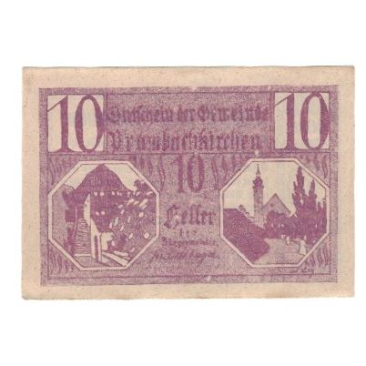 Geldschein, Österreich, Prambachkirchen O.Ö. Gemeinde, 10 Heller, Texte, 1920