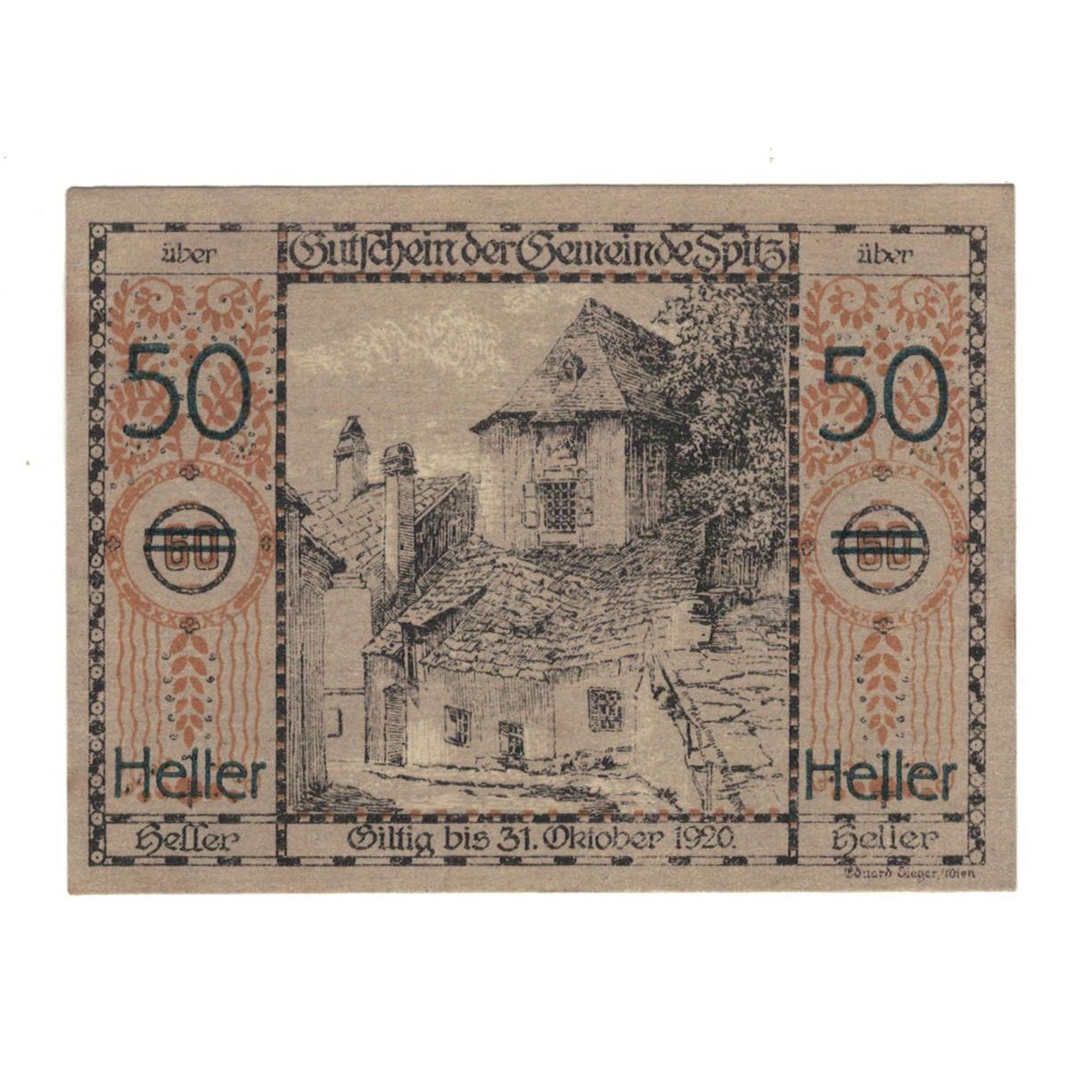 Geldschein, Österreich, Wachauer Notgeld - Spitz - Kirche N.Ö. Gemeinde, 50