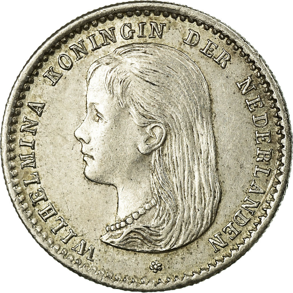 Netherlands, Wilhelmina I, 10 Cents, 1892, Silver, AU(55-58), KM:116