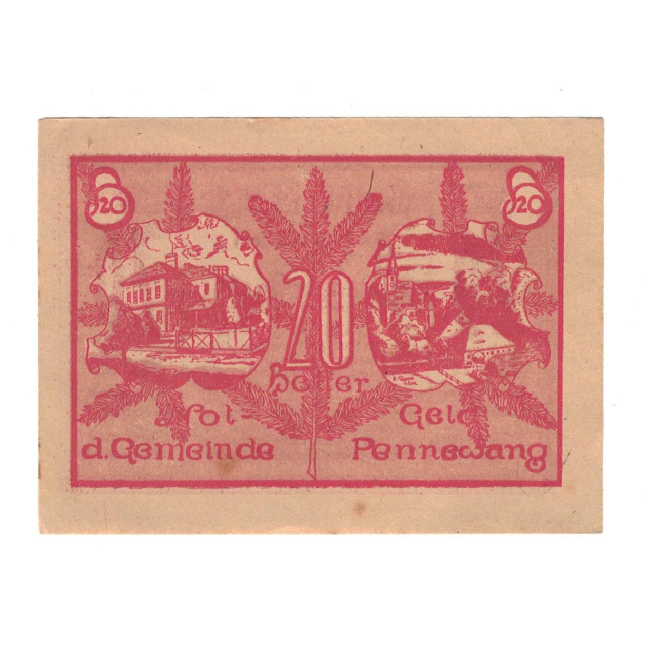 Geldschein, Österreich, Pennewang O.Ö. Gemeinde, 20 Heller, paysage, 1920