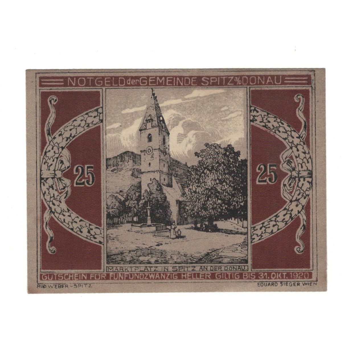 Geldschein, Österreich, Wachauer Notgeld Mitter-Arnsdorf Gemeinde, 25 Heller