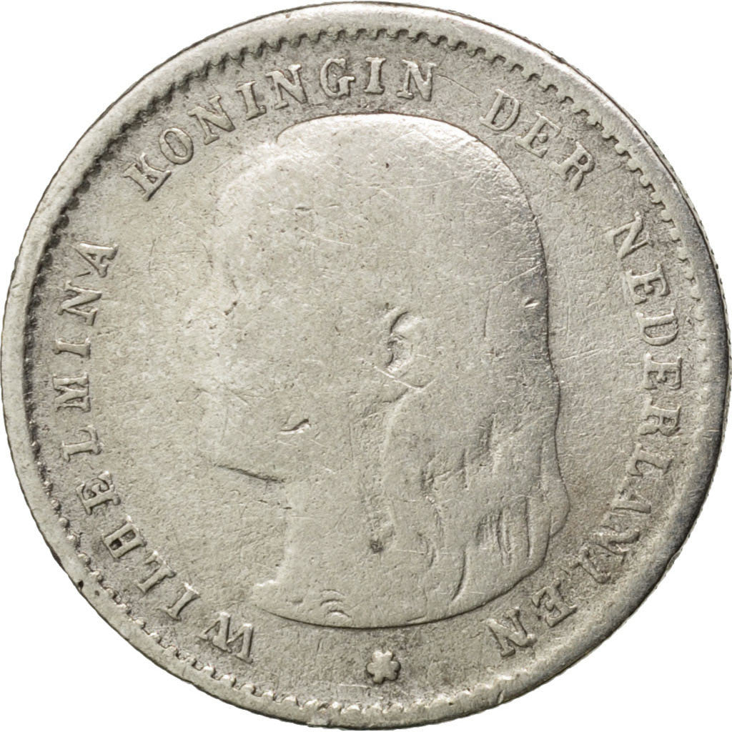 Netherlands, Wilhelmina I, 10 Cents, 1896, Silver, VF(20-25), KM:116