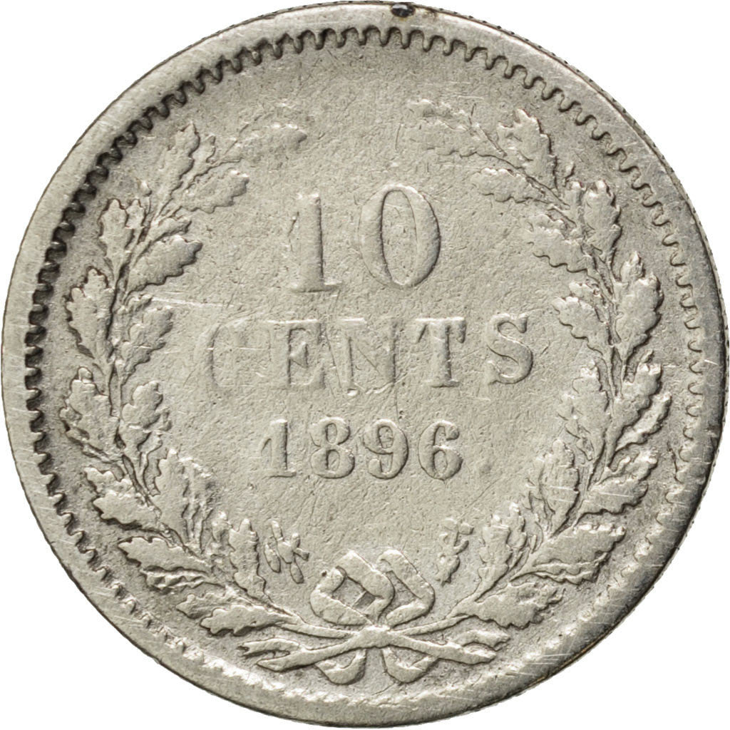 Netherlands, Wilhelmina I, 10 Cents, 1896, Silver, VF(20-25), KM:116