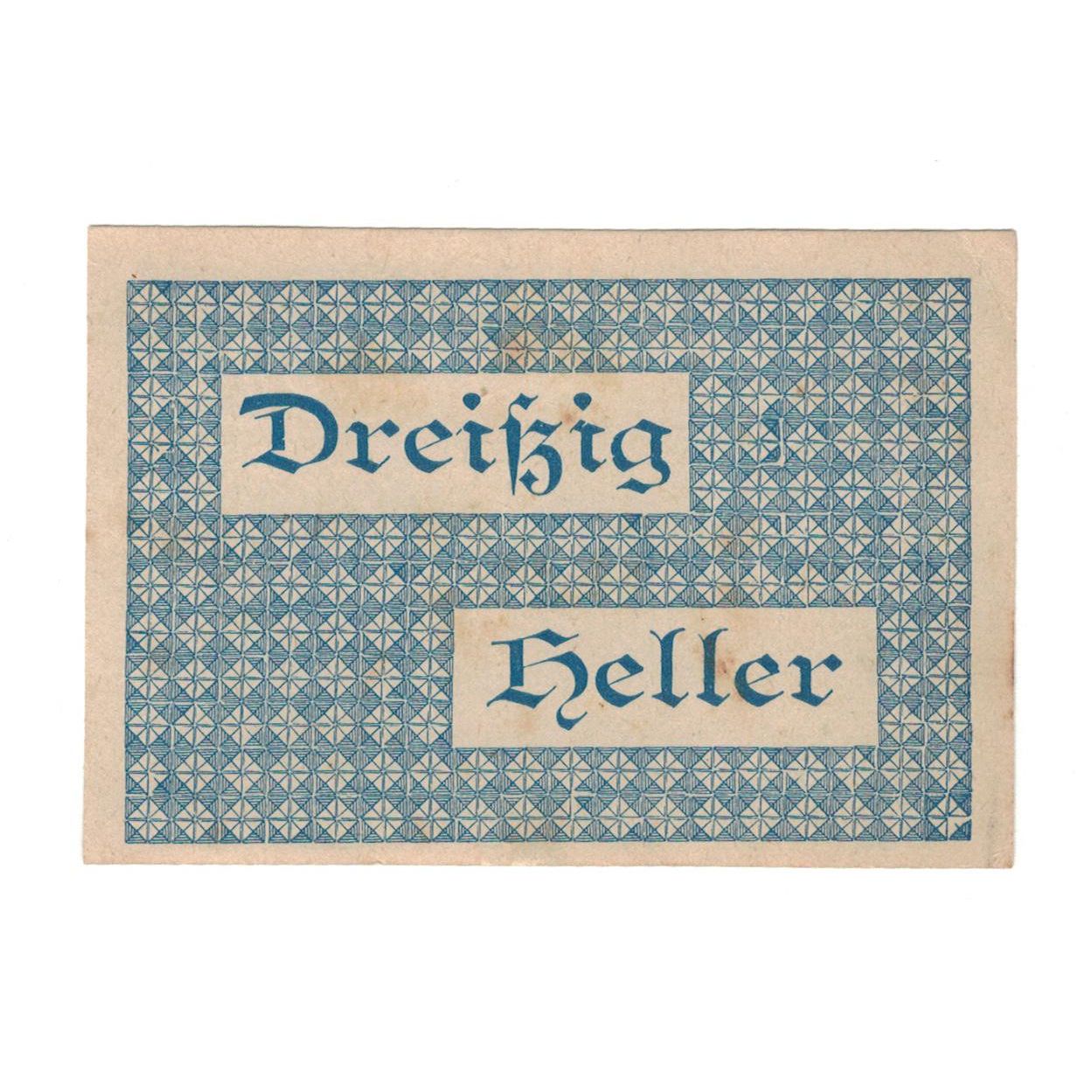 Geldschein, Österreich, Vorderstoder O.Ö. Gemeinde, 30 Heller, Texte, 1920