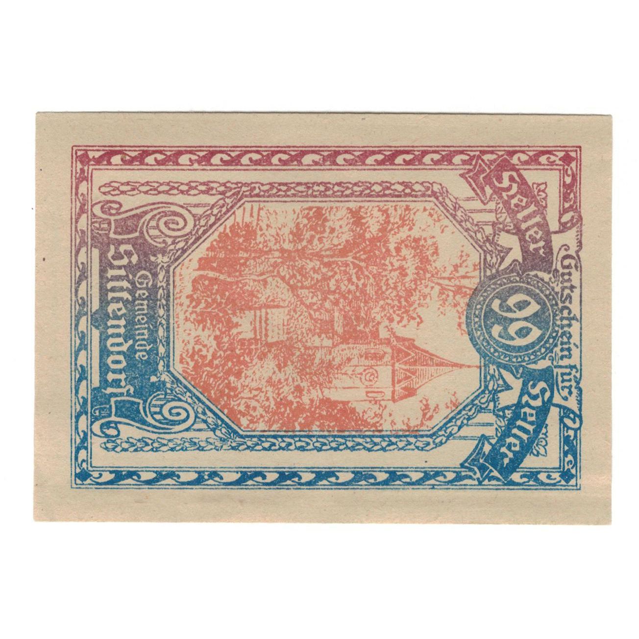Billete, Austria, Sittendorf N.Ö. Gemeinde, 99 Heller, Texte, EBC, Mehl:FS 1001