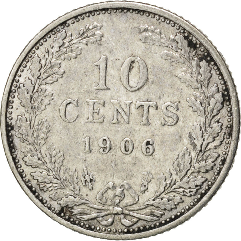 Pays-Bas, Wilhelmina I, 10 Cents, 1906, Argent, TTB+, KM:136
