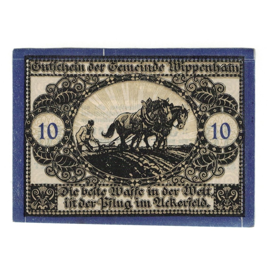 Geldschein, Österreich, Wippenham O.Ö. Gemeinde, 10 Heller, Texte, 1920