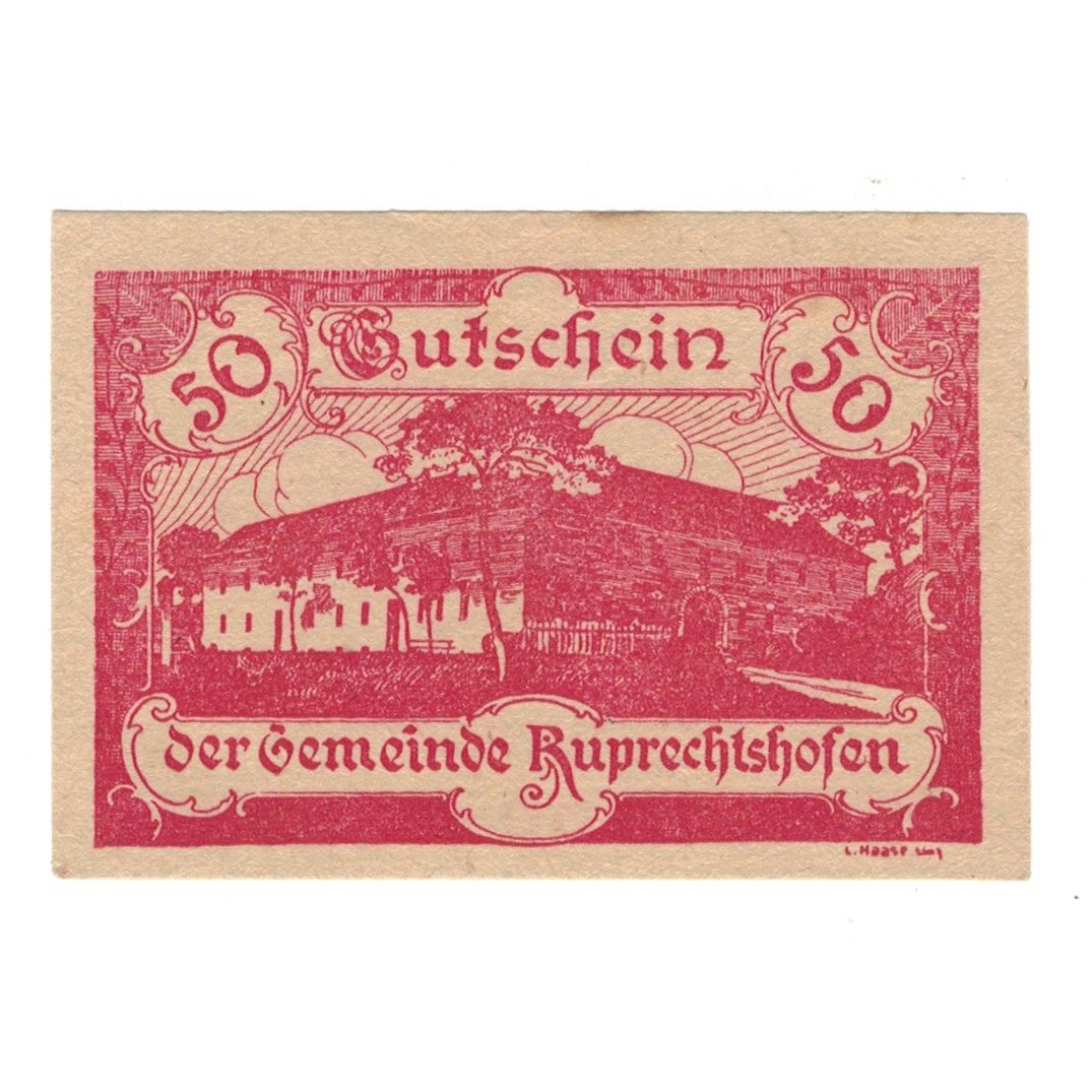 Geldschein, Österreich, Ruprechtshofen, 50 Heller, Texte, 1920, 1920-06-30, VZ