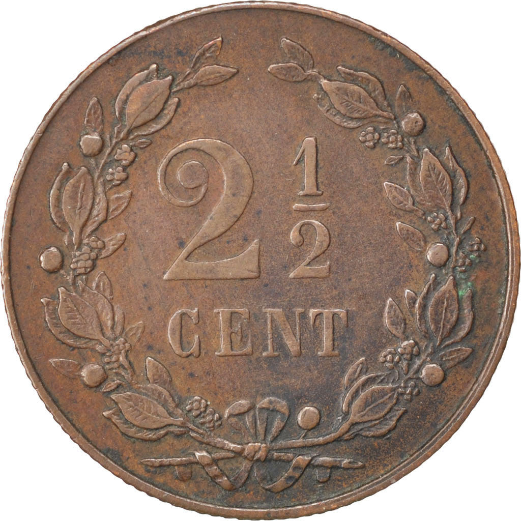 Netherlands, Wilhelmina I, 2-1/2 Cent, 1898, Bronze, AU(50-53), KM:108.2