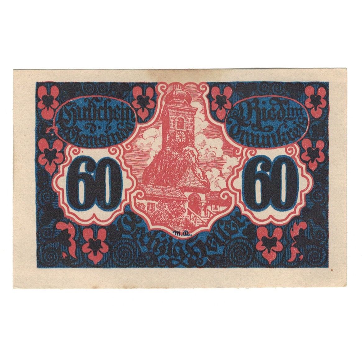 Geldschein, Österreich, Ried im Traunkreis O.Ö. Gemeinde, 60 Heller, valeur