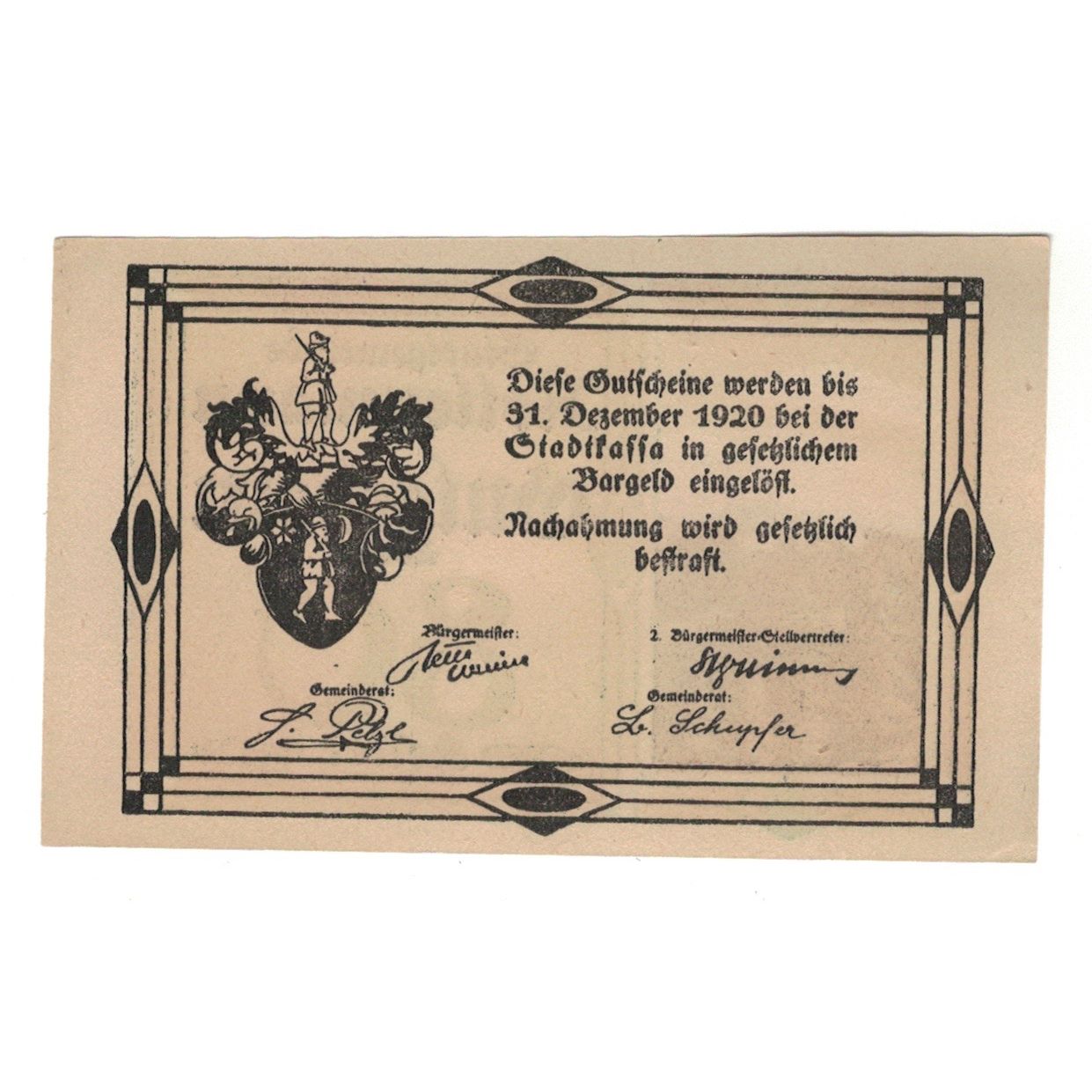 Banknote, Austria, Rottenmann Stmk. Stadtgemeinde, 80 Heller, Texte, 1920