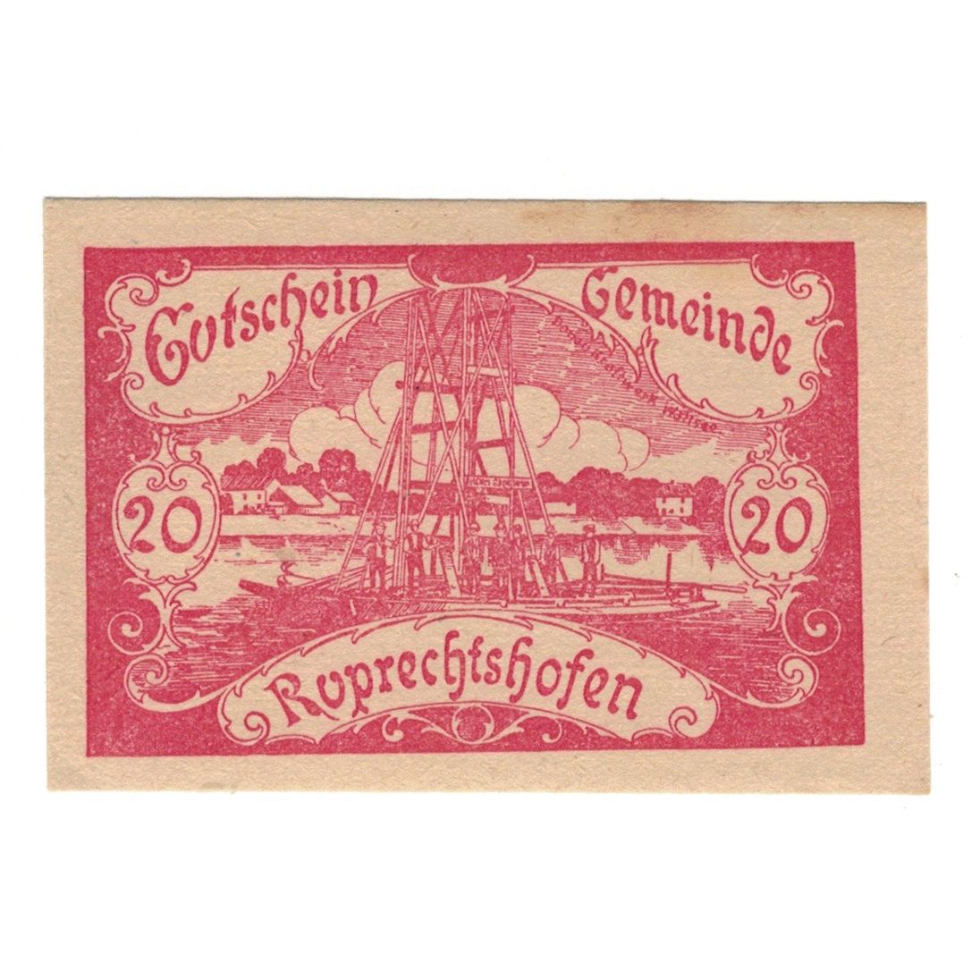 Geldschein, Österreich, Ruprechtshofen, 20 Heller, texte 1, 1920, 1920-02-29