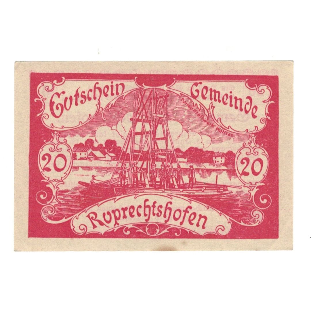 Geldschein, Österreich, Ruprechtshofen, 20 Heller, Texte 2, 1920, 1920-02-29