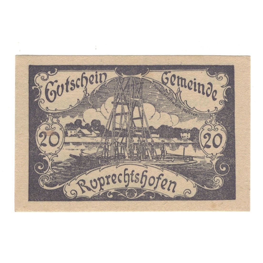Geldschein, Österreich, Ruprechtshofen, 20 Heller, Texte 3, 1920, 1920-02-29
