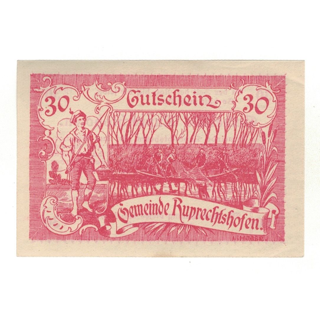 Geldschein, Österreich, Ruprechtshofen, 30 Heller, Texte 3, 1920, 1920-02-29