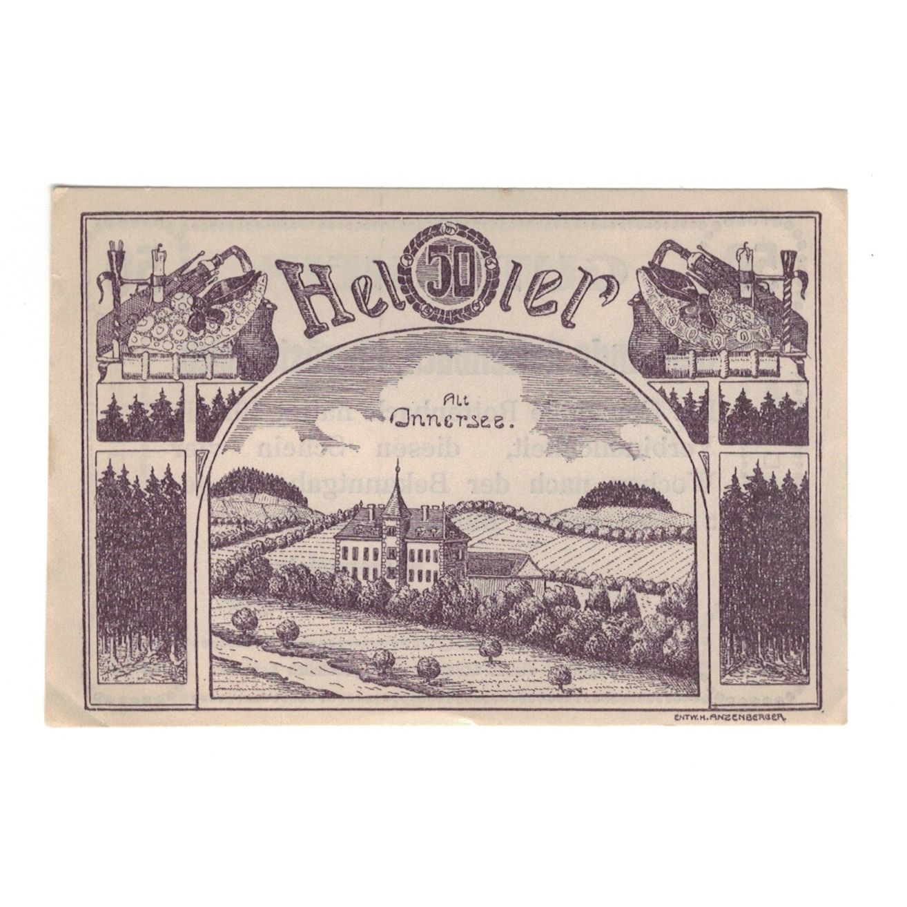 Geldschein, Österreich, Rohrbach O.Ö. Gemeinde, 50 Heller, texte 1, VZ