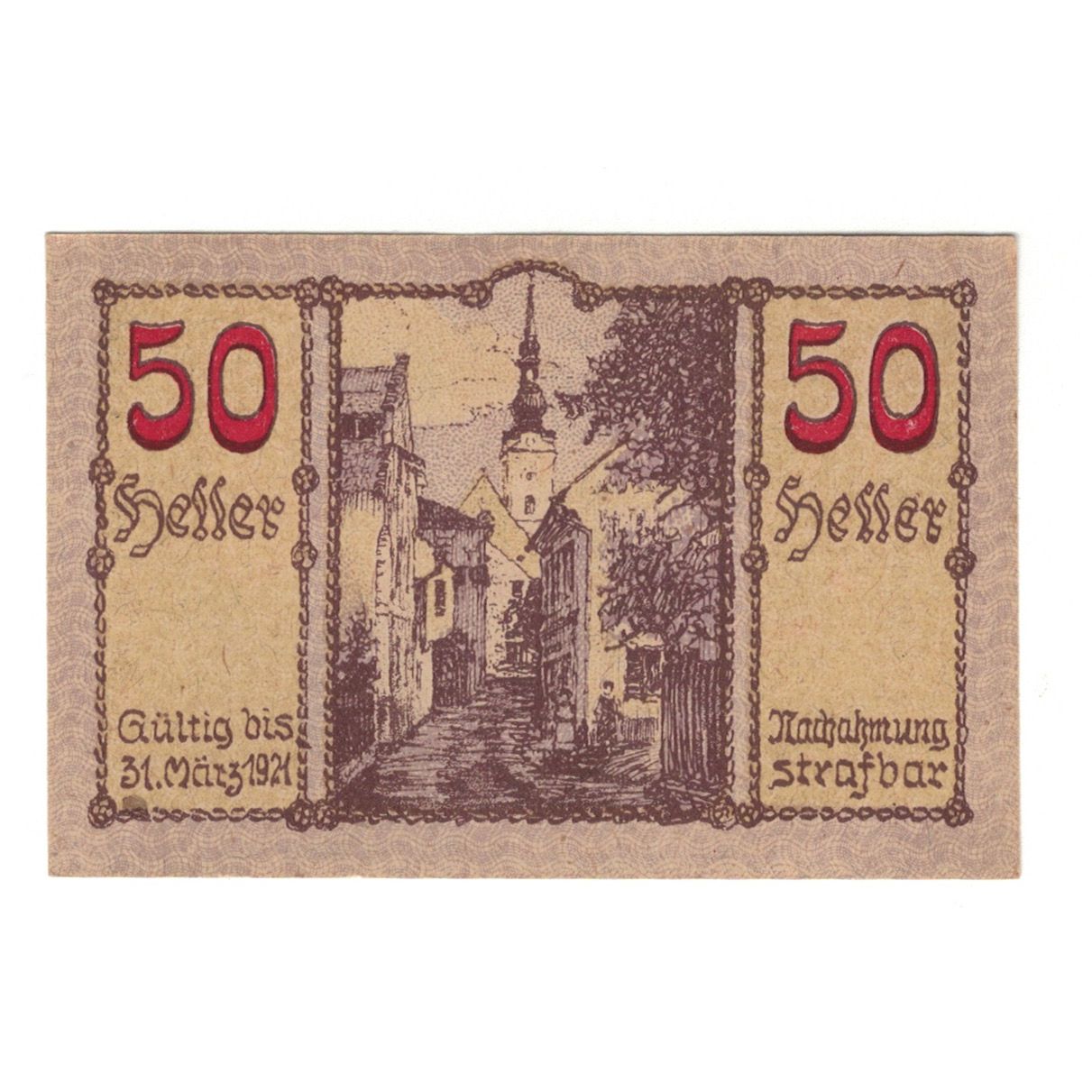 Geldschein, Österreich, Kirchdorf an der Krems O.Ö. Marktgemeinde, 50 Heller