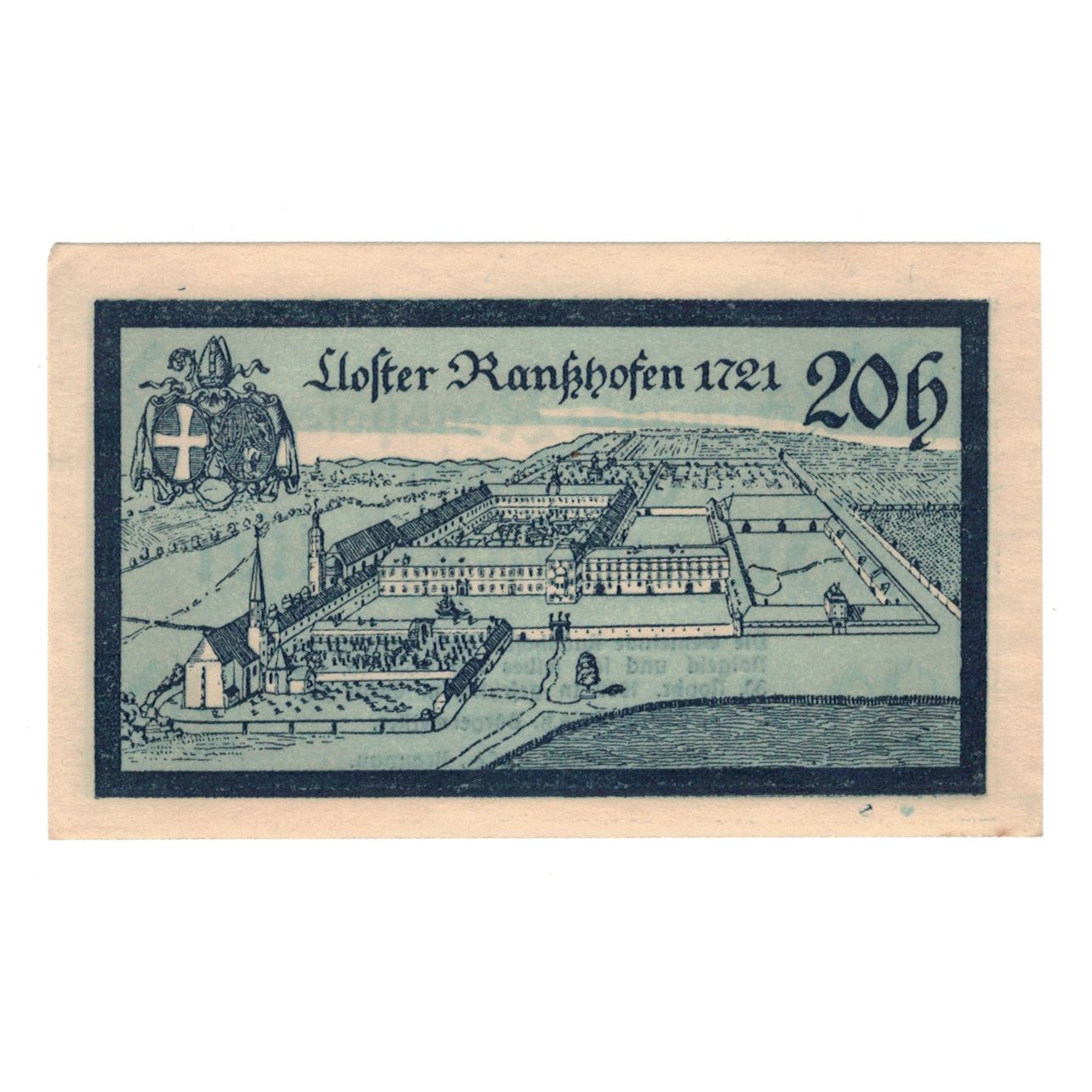 Geldschein, Österreich, Ranshofen O.Ö. Gemeinde, 20 Heller, Texte, 1920