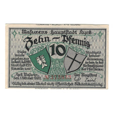 Banknote, Germany, Lyck Stadt, 10 Pfennig, paysage, 1920, 1920-10-01, AU(55-58)