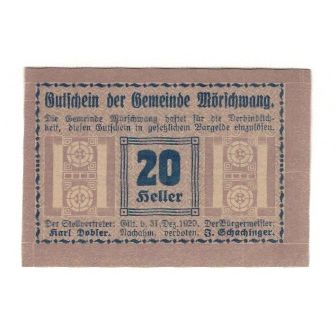 Geldschein, Österreich, Mörschwang O.Ö. Gemeinde, 20 Heller, Graphique 3