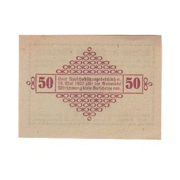 Geldschein, Österreich, Mörschwang O.Ö. Gemeinde, 50 Heller, Graphique 3