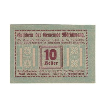 Geldschein, Österreich, Mörschwang O.Ö. Gemeinde, 10 Heller, Graphique 3