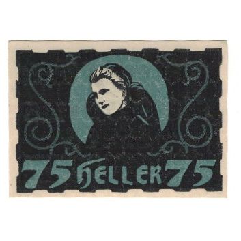 Geldschein, Österreich, Ulrichsberg O.Ö. Gemeinde, 75 Heller, paysage, 1920