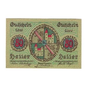 Geldschein, Österreich, Kirchdorf an der Krems O.Ö. Marktgemeinde, 80 Heller
