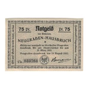 Banknote, Germany, Neugraben-Hausbruch Gemeinde, 75 Pfennig, Texte, 1921