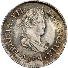 Guatemala, Fernando VII, 1/2 Réal, 1814, Guatemala City, Silver, AU(55-58)