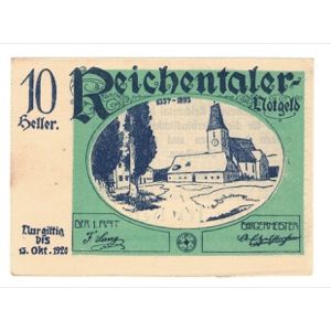 Geldschein, Österreich, Reichental im Mühlkreis O.Ö. Ortsgemeinde, 10 Heller