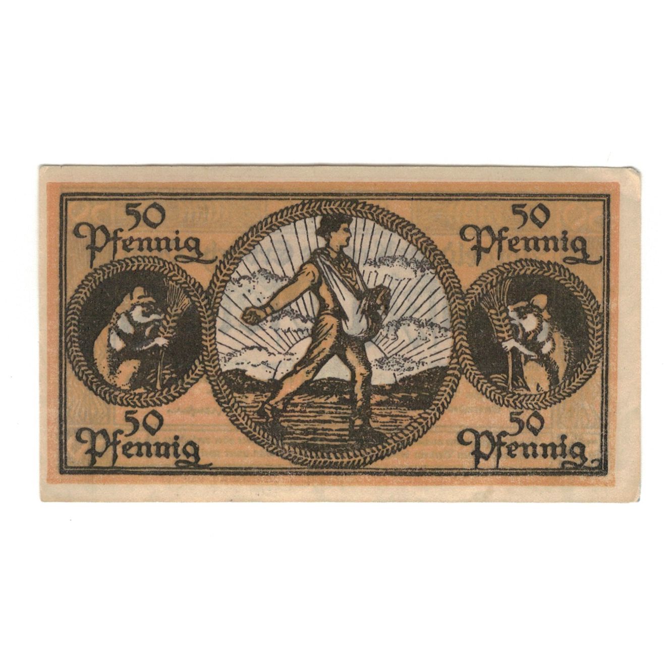 Banknote, Germany, Erbach im Odenwald Kreis, 50 Pfennig, personnage, 1918