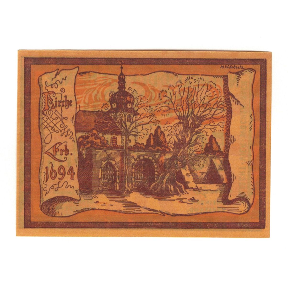 Banknot, Niemcy, Oppurg Dorfgemeinde, 50 Pfennig, paysage, 1921, 1921-08-01