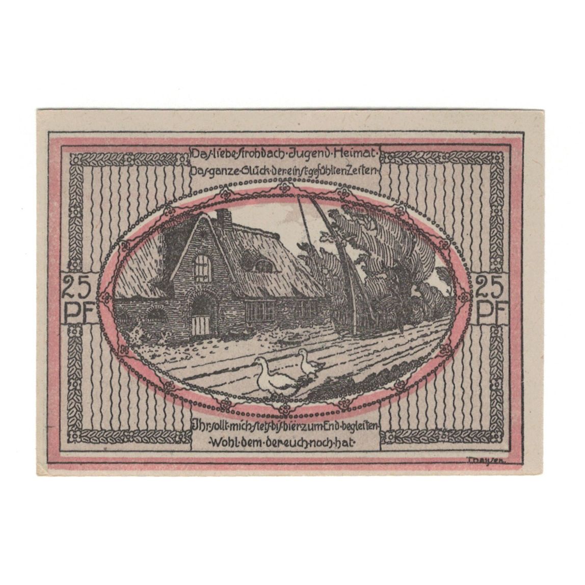 Biljet, Duitsland, Stedesand Gemeinde, 25 Pfennig, paysage, 1920, 1920-10-10