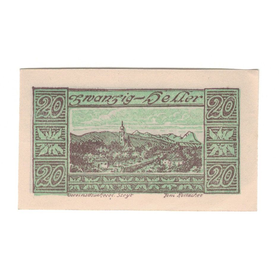 Banknote, Austria, Waldneukirchen O.Ö. Gemeinde, 20 Heller, paysage, AU(55-58)