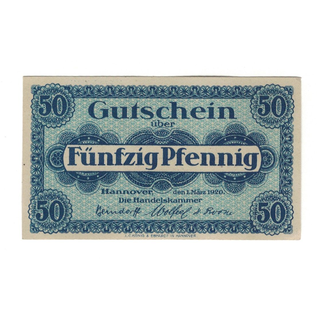 Banknote, Germany, Hannover Handelskammer, 50 Pfennig, Texte, 1917, 1917-03-15