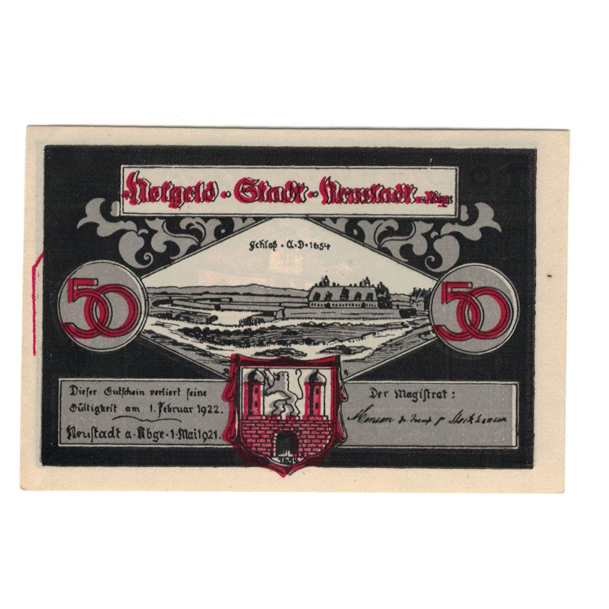 Banknote, Germany, 50 Pfennig, Batiment, 1921, 1922/02/01, AU(55-58), Mehl:967.1