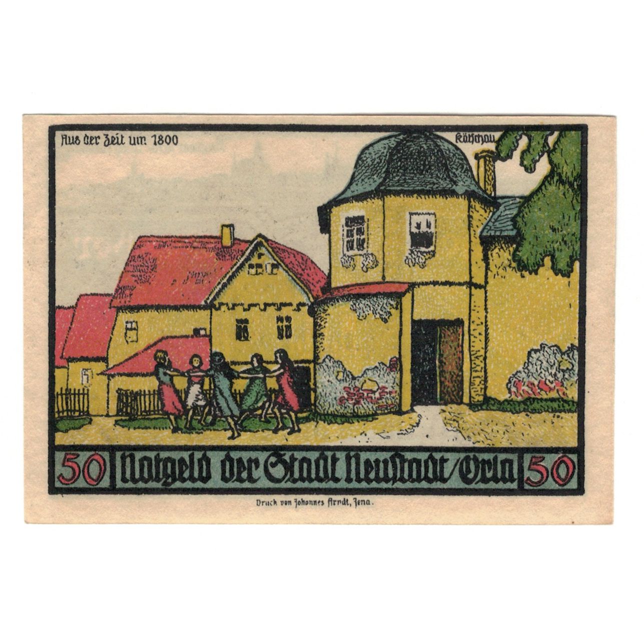 Banknote, Germany, Neustadt a.d Orla Stadt, 50 Pfennig, personnage, 1921