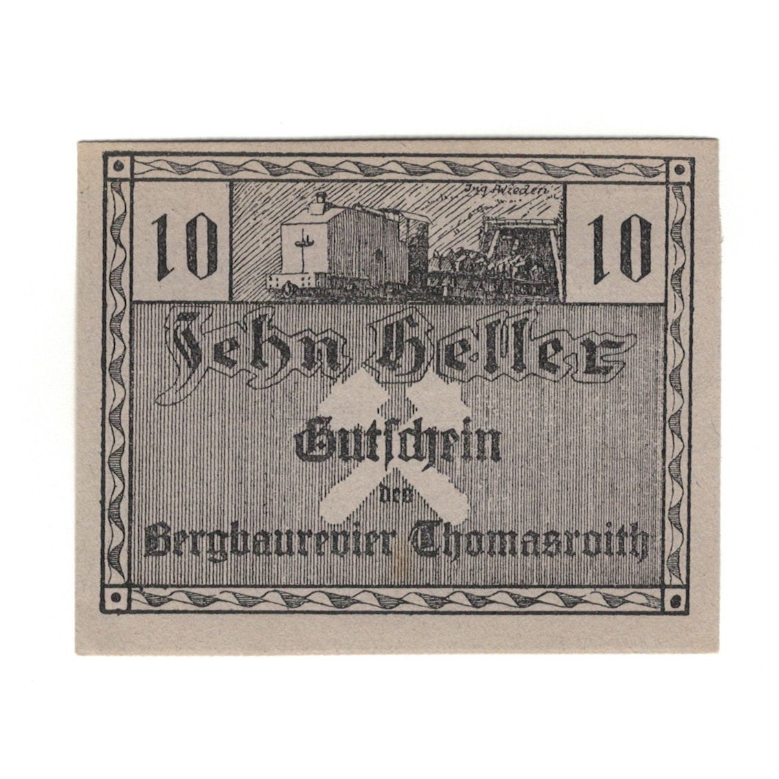 Banknote, Austria, Thomasroith, 10 Heller, Texte, 1920, 1920-12-31, AU(55-58)