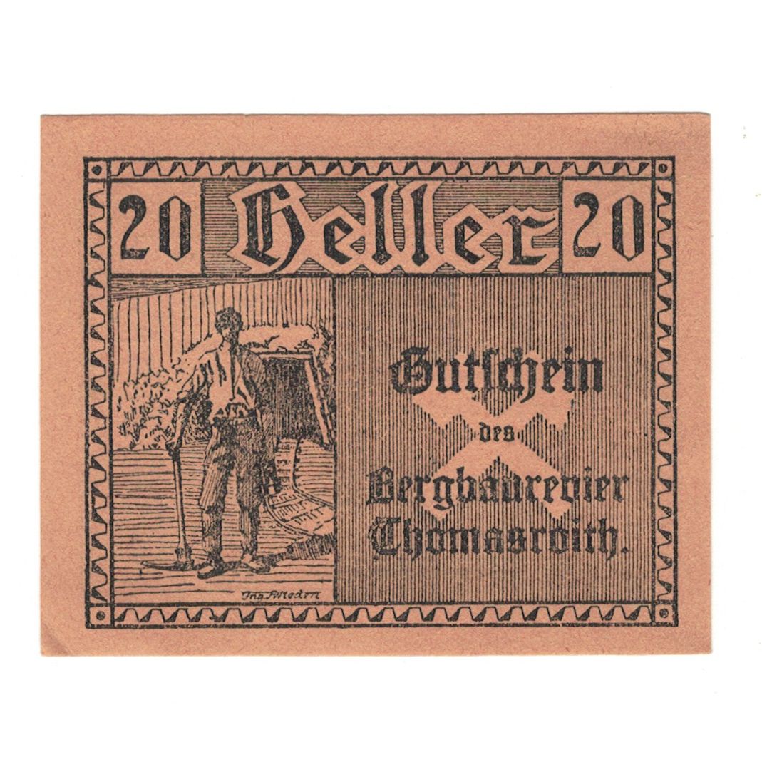 Banknote, Austria, Thomasroith, 20 Heller, Texte, 1920, 1920-12-31, AU(55-58)