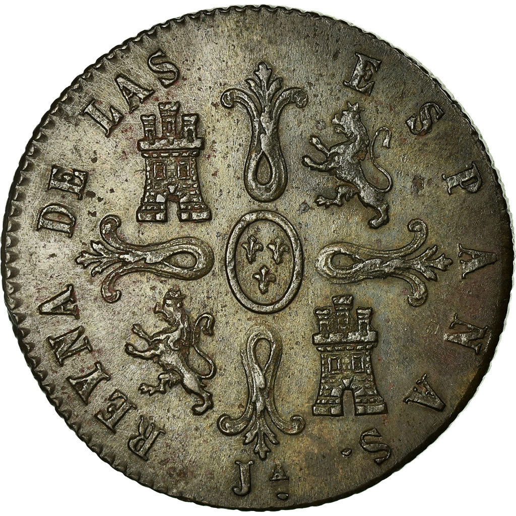 Espagne, Isabel II, 8 Maravedis, 1848, Jubia, Cuivre, SUP, KM:531.2