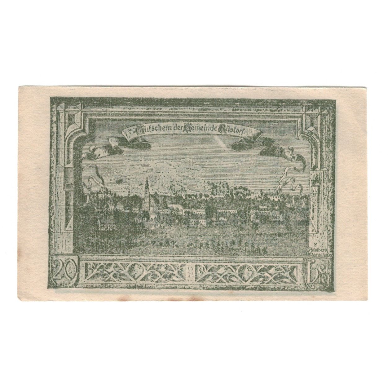 Banconote, Austria, Rüstorf O.Ö. Gemeinde, 20 Heller, Texte, 1920, 1920-12-31