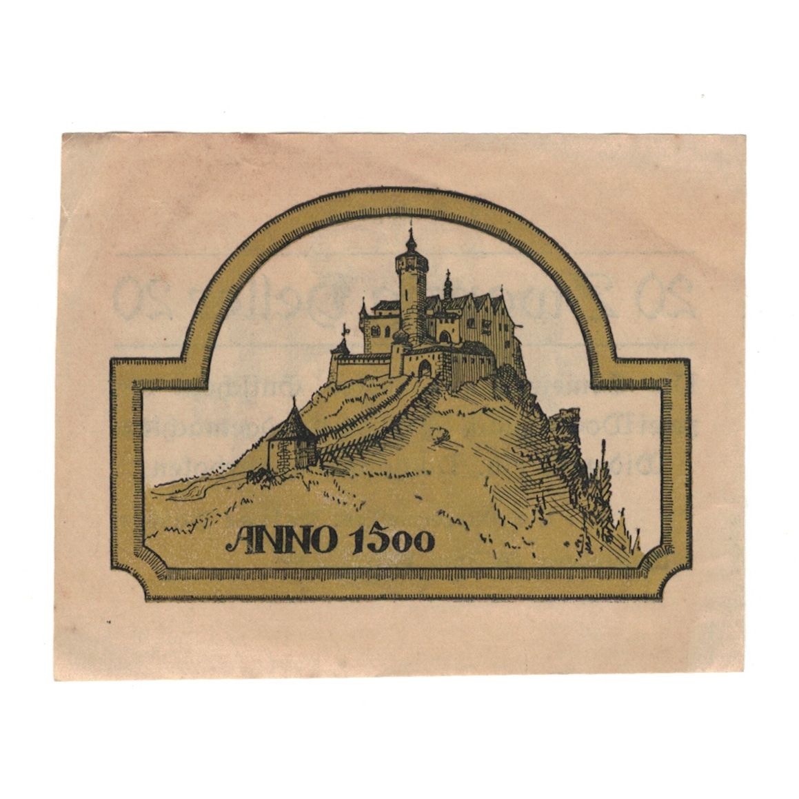 Banknote, Austria, Waxenberg O.Ö. Gemeinde, 20 Heller, château, 1920