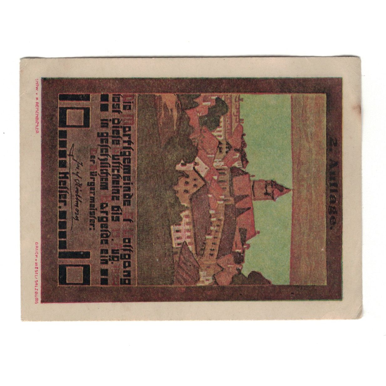 Banknote, Austria, St. Wolfgang O.Ö. Marktgemeinde, 10 Heller, village, 1920