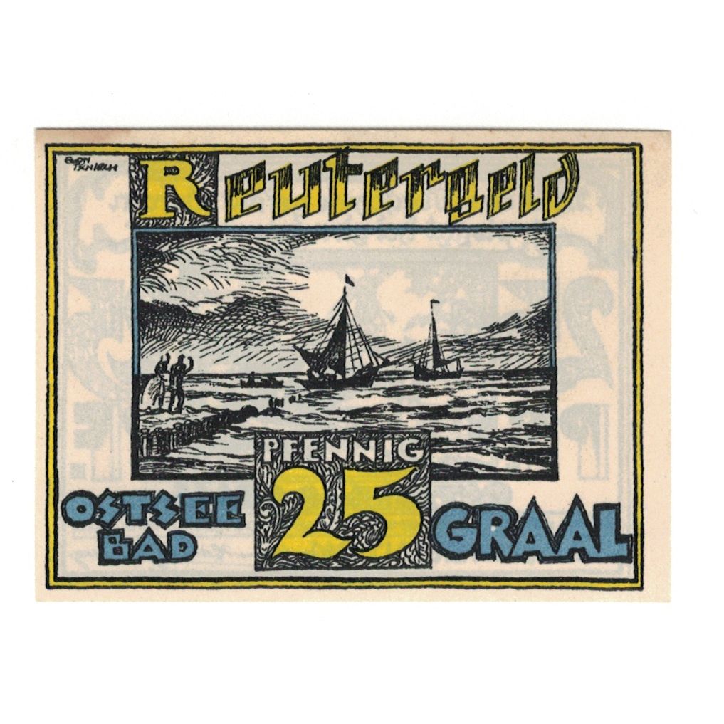 Billet, Allemagne, Graal Badeverwaltung, 25 Pfennig, paysage 1, 1922