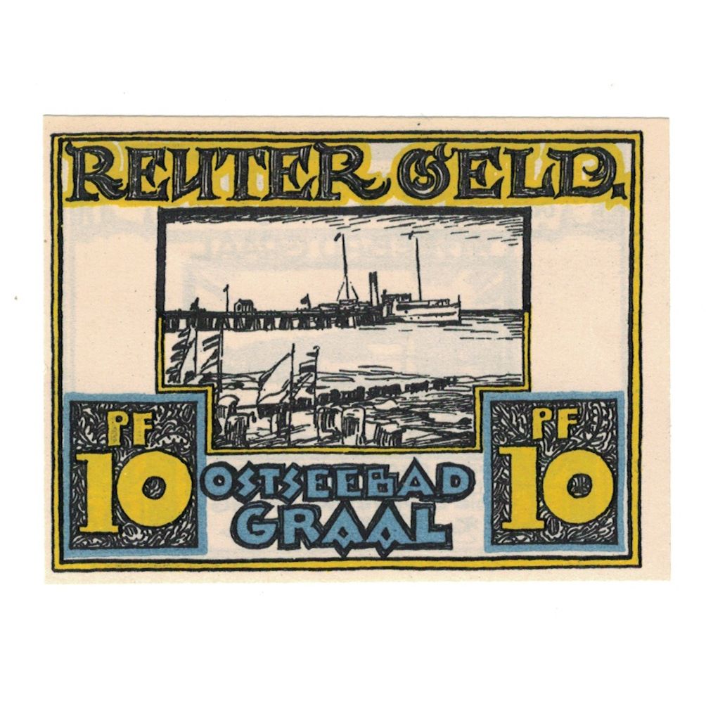 Nota, Alemanha, Graal Badeverwaltung, 10 Pfennig, paysage 1, 1922, 1922-05-31